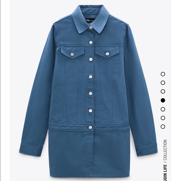 ZARA BNWT Cotton Button-up Denim Dress - Picture 6 of 6